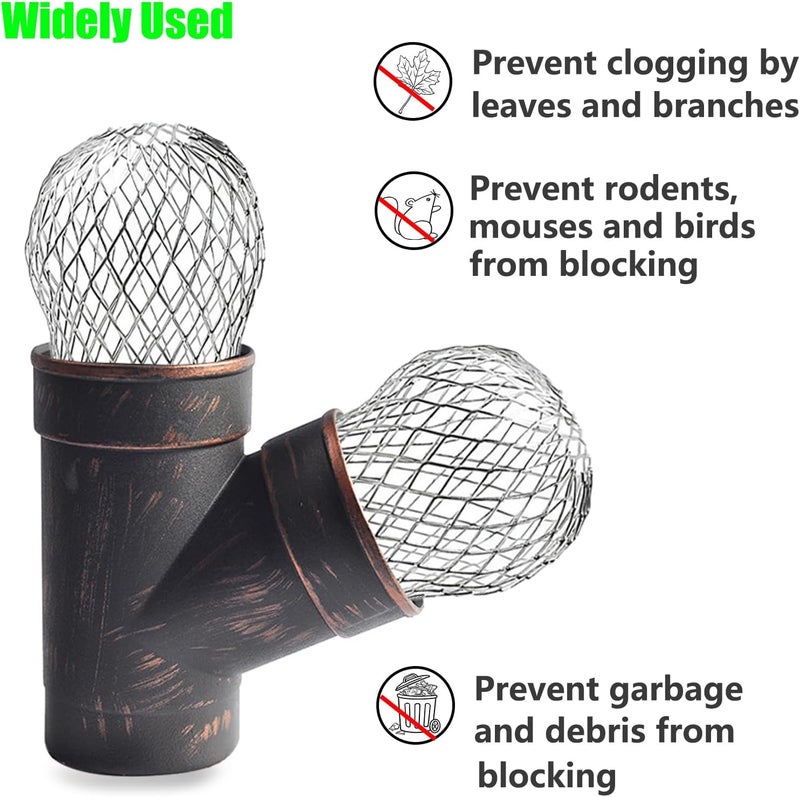 Lgnithon 7 Pack Gutter Downspout Guard, Gutter Guard Mesh Aluminium 3.5 Inch Downspout Filter Strainer Adjustable Screen Protector for Prevent Leaf Debris Rodent Blocking, with 10 Cable Ties (7) - Image 5